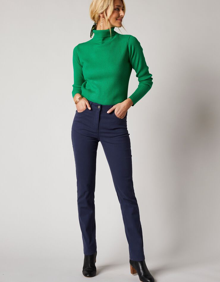 Pantalon droit, twill stretch (marine) Pantalon droit, twill stretch (marine)