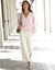 Gilet boutonné, maille perlée (rose pâle)