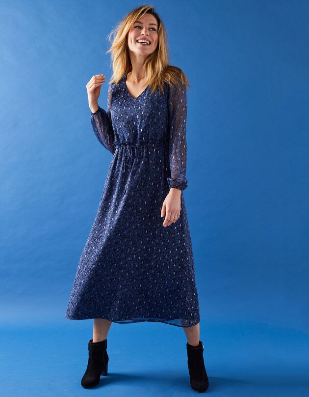Jupe Longue Femme Rajasthan Imprimé Doré Ethnique - Taille XL - Coton évasé élastique - Fait Main Inde