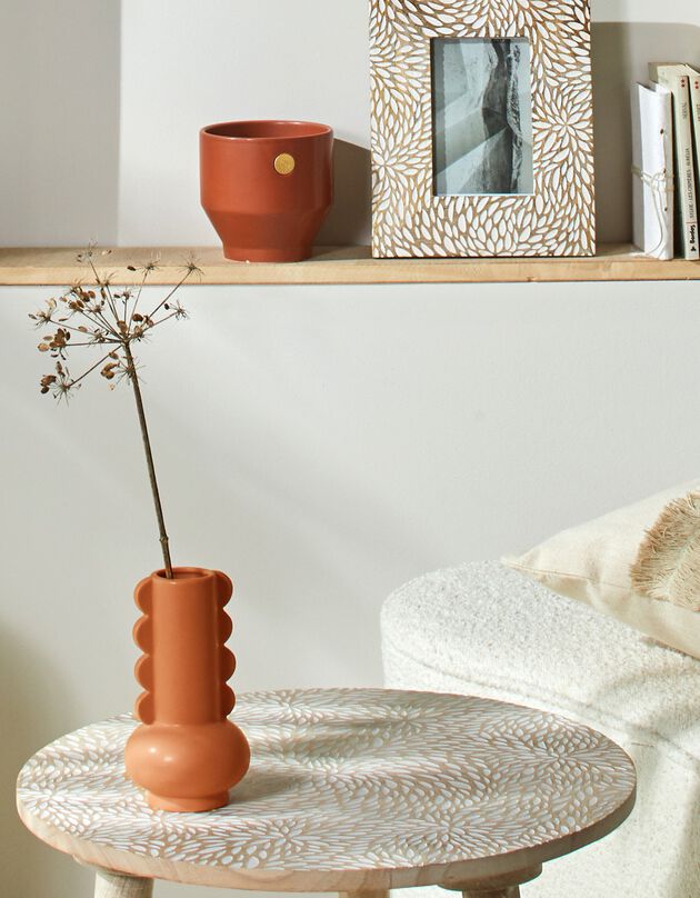 Vase soliflore en céramique - hauteur 15 cm (terracotta)