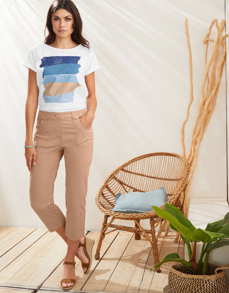 Pantacourt droit stretch (noisette) Pantacourt droit stretch (noisette)