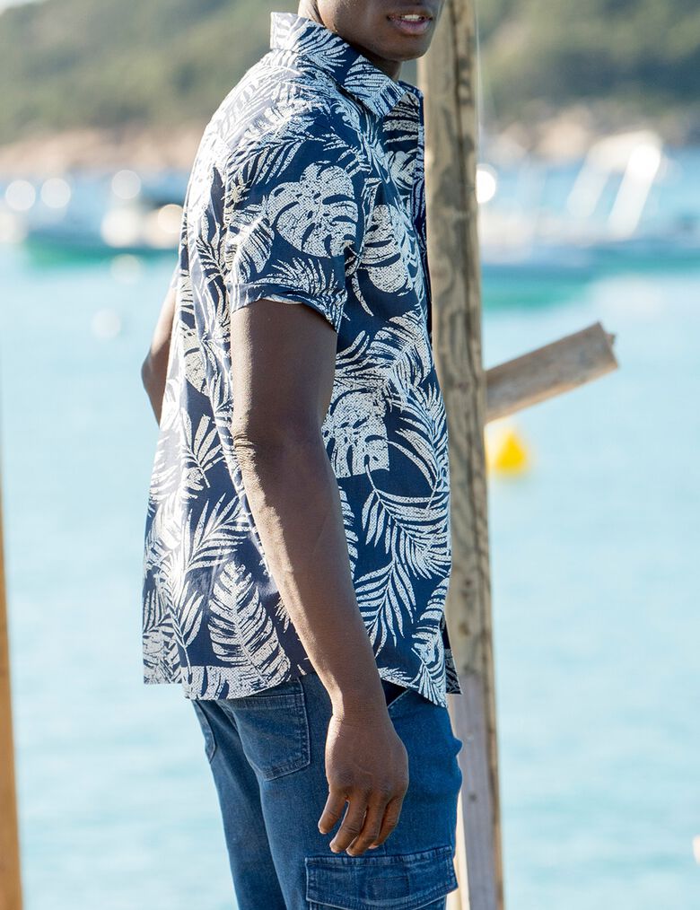 Chemise Huk Kona Homme, Manches Courtes, Imprimé Channel Marker Fish Dot, Taille M