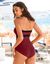 Maillot de bain 1 pièce bandeau amincissant - bretelles amovibles (rouge)