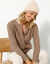 Cardigan boutonné maille fantaisie (taupe clair)