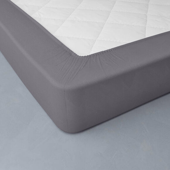 Drap-housse uni jersey bonnet 40 cm (anthracite)