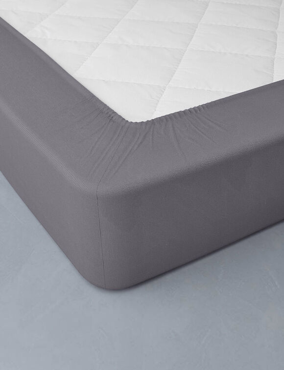 Drap-housse uni jersey bonnet 40 cm (anthracite)