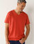Tee-shirt col V manches courtes (orange)