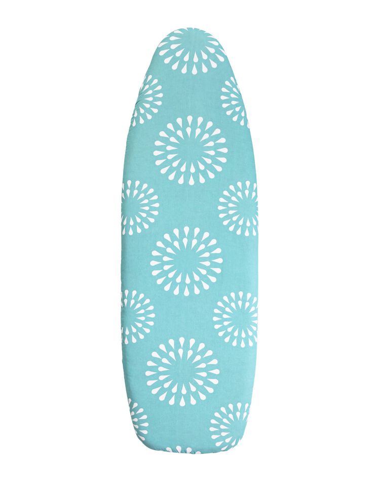Housse repassage bi-extensible thème floral (bleu)