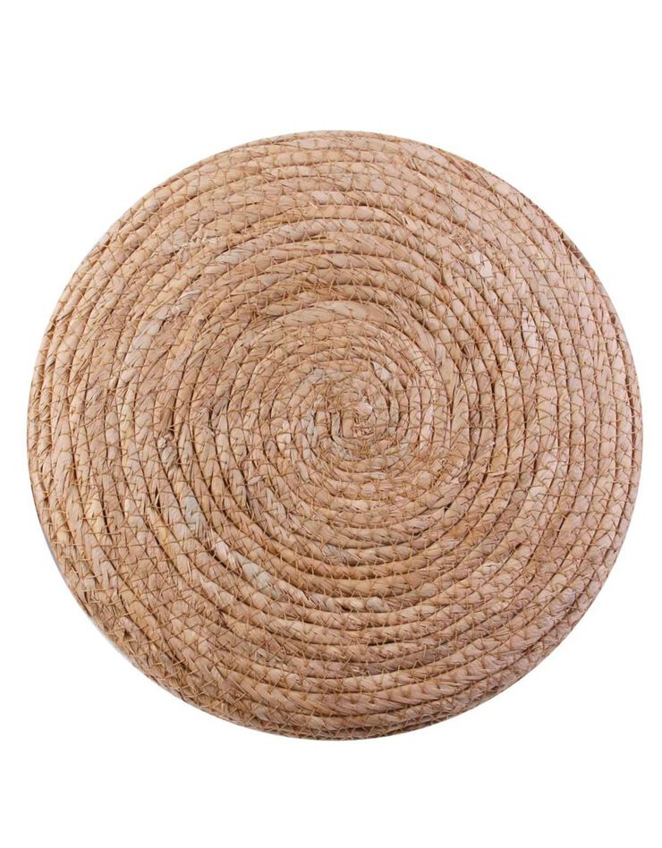 Tabouret avec assise bicolore tressée  (naturel)