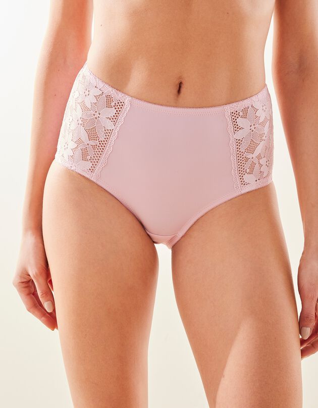 Culotte taille haute microfibre et dentelle Manado - lot de 2 (nude)