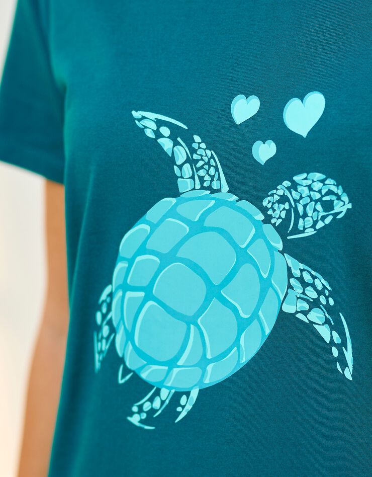 Chemise de nuit courte imprimé tortue (vert)
