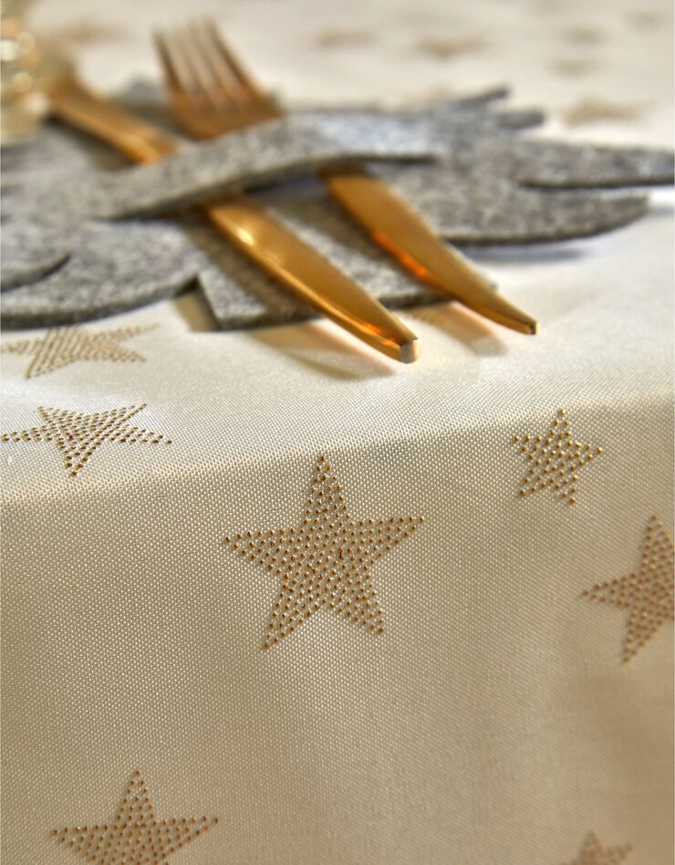 Nappe imprimé étoiles dorées (blanc) Nappe imprimé étoiles dorées (blanc)