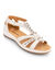 Sandales cuir multibrides ajourées (blanc)