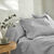Couvre-lit matelassé microfibre motif géométrique (gris perle)