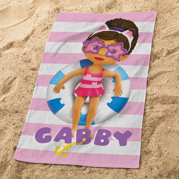 Drap de bain enfant éponge et velours coton Gabby et la maison magique® Rainbow (multicolore)