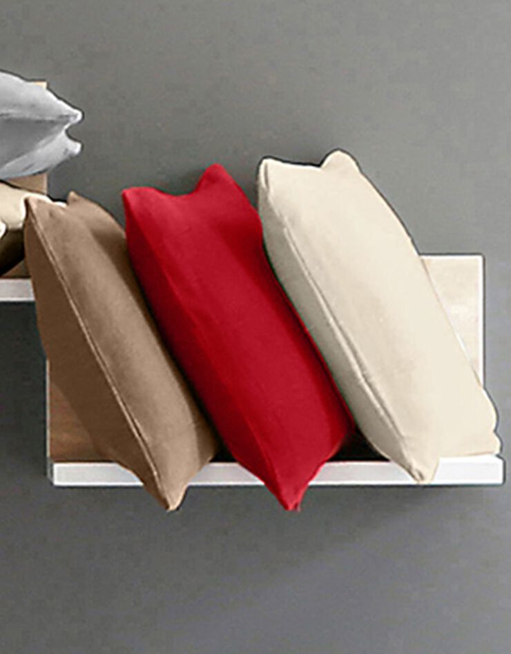 Housse coussin unie coton tissage artisanal - lot de 2 (brique)