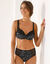 Soutien-gorge coton dentelle imprimé bouquet Coria - avec armatures (noir)
