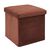 Coffre-pouf pliable, revêtement tissu côtelé (terracotta)