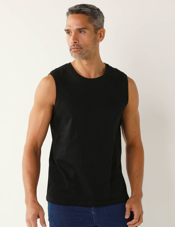 T-shirt col rond sans manches - lot de 3 (noir)