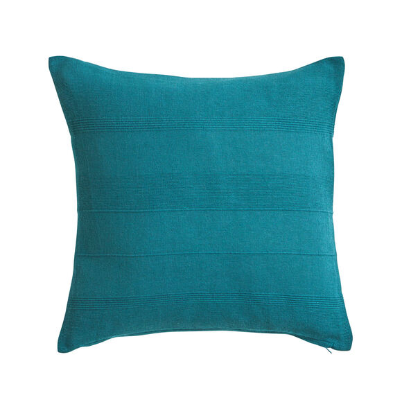 Housse coussin unie coton tissage artisanal - lot de 2 (bleu canard)