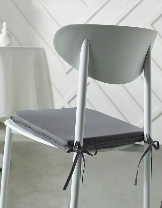 Galette de chaise unie - lot de 2 (gris clair)