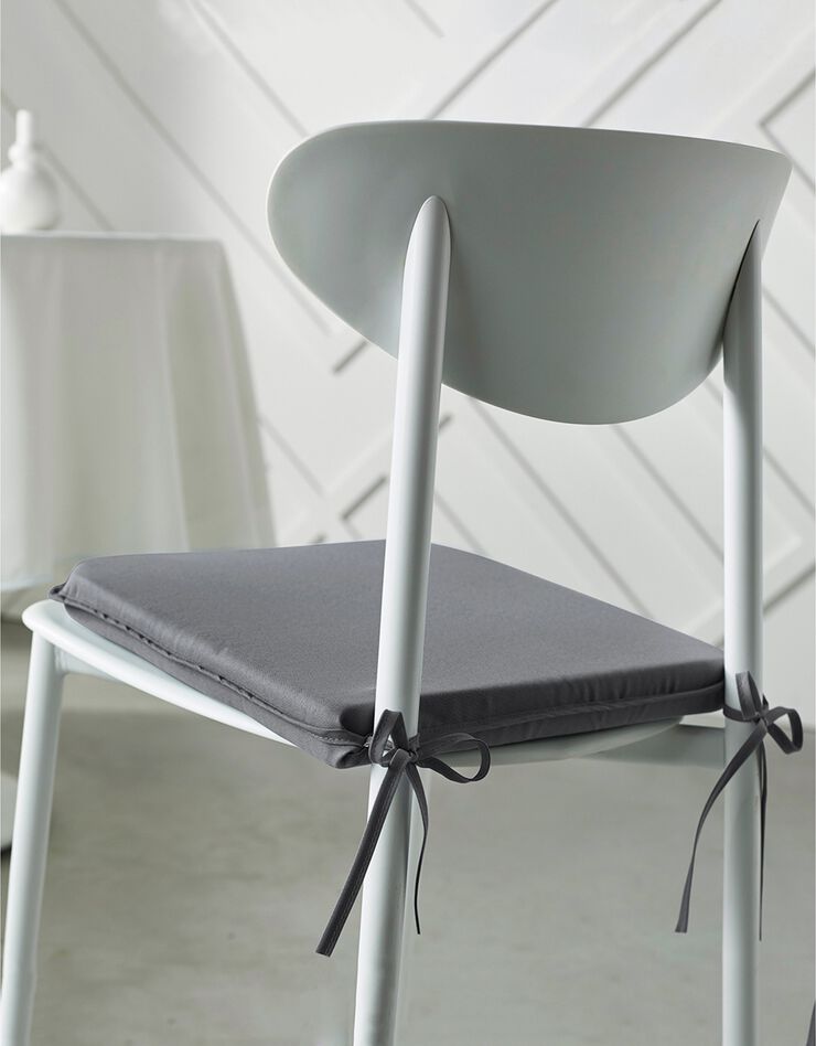 Galette de chaise unie - lot de 2 (gris clair)