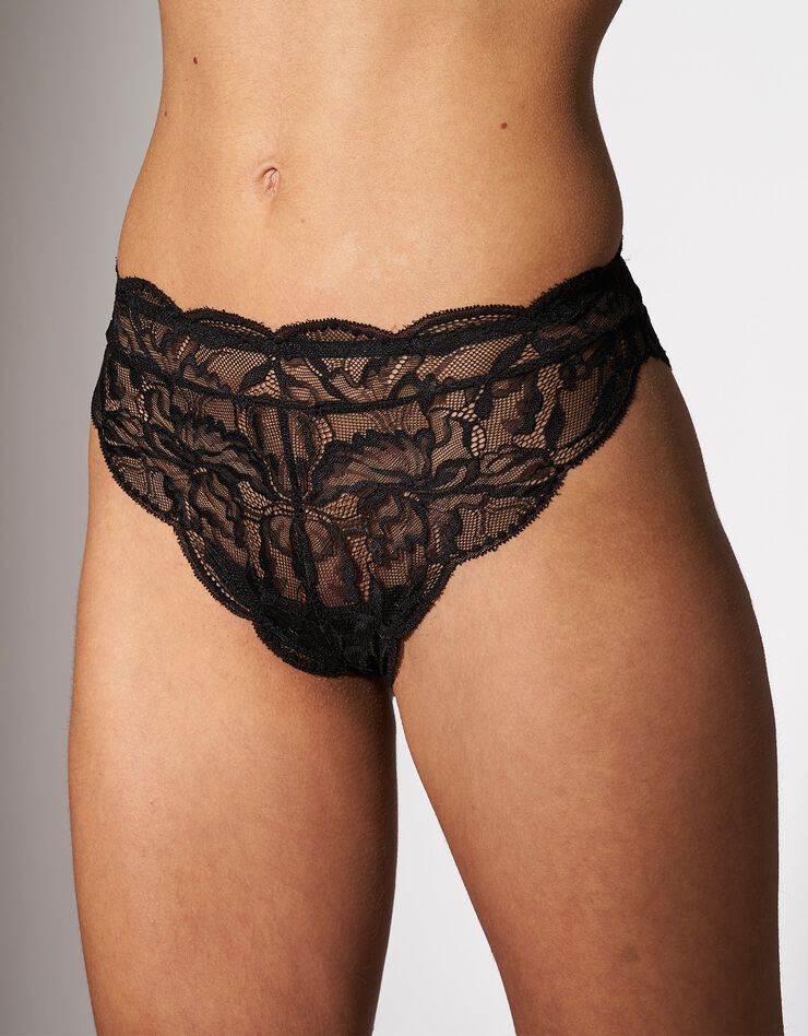 Culotte dentelle lacée dos Nazca - forme midi (noir) Culotte dentelle lacée dos Nazca - forme midi (noir)