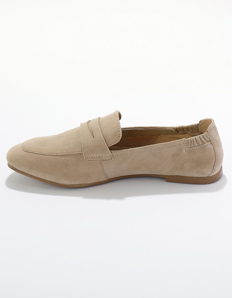 Mocassins croûte de cuir (beige)