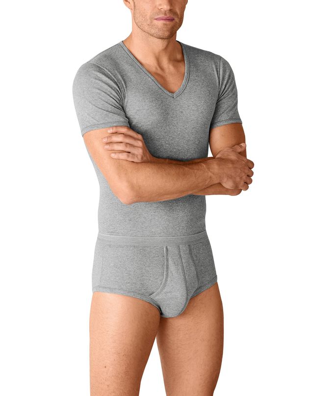 Tee-shirt sous-vêtement homme col V - lot de 2 (gris chiné)