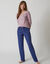 T-shirt pyjama manches longues motif floral imprimé  (mauve grisé)