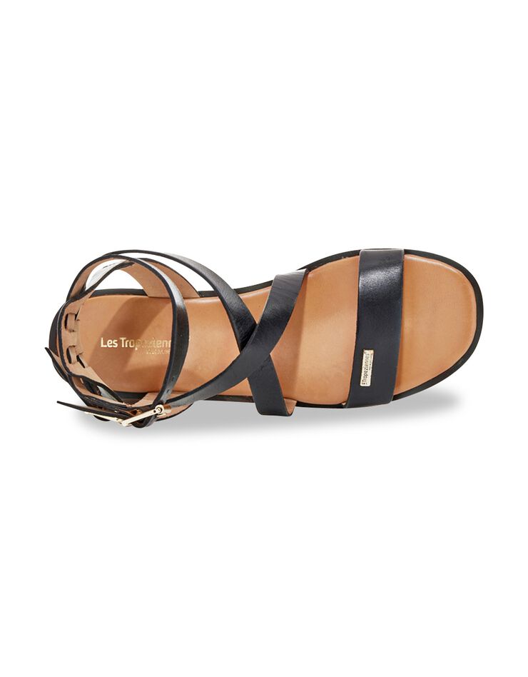 Sandales double bride cheville en cuir Hocean (noir)
