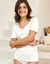 T-shirt chaleur manches courtes col en dentelle - lot de 2 (ivoire)