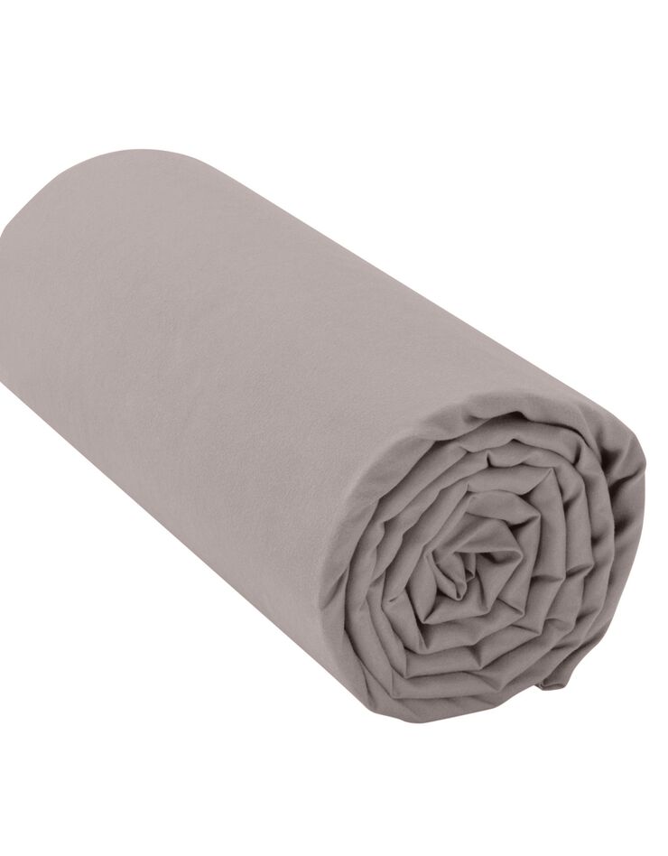 Drap-housse uni microfibre bonnet 28 cm (taupe)