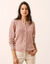 Cardigan boutonné maille fantaisie, toucher doux (rose poudré)