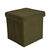 Coffre-pouf pliable, tissu bouclette (kaki)