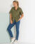 Chemisier coton-lin, manches courtes (kaki)