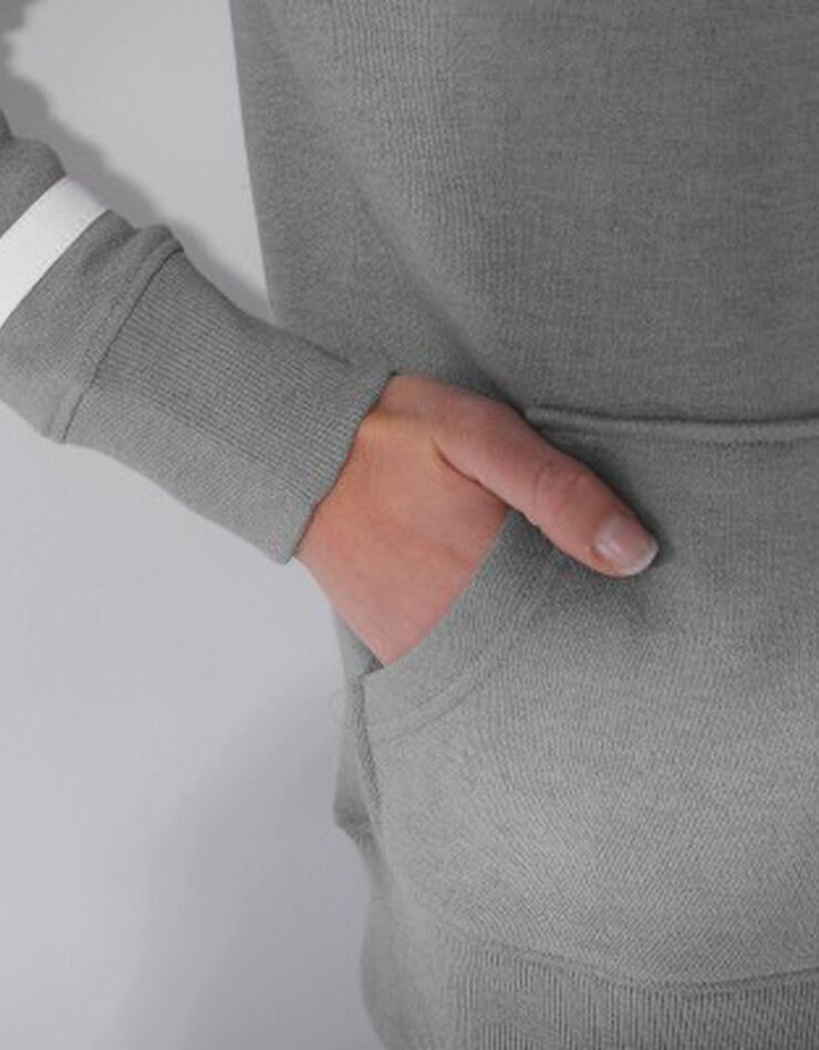 Veste bicolore zippée molleton gratté (gris chiné / blanc)