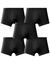 Boxer uni ceinture élastiquée recouverte - lot de 5 (black)