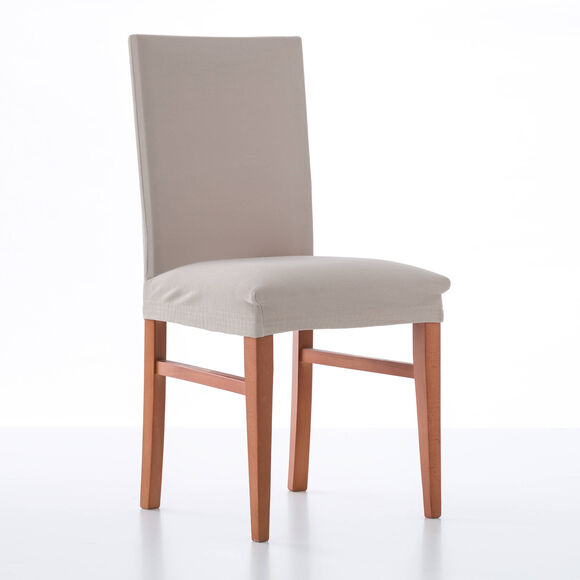 Housse chaise unie bi-extensible (ficelle)