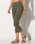 Legging 3/4 macramé, taille élastiquée (kaki)