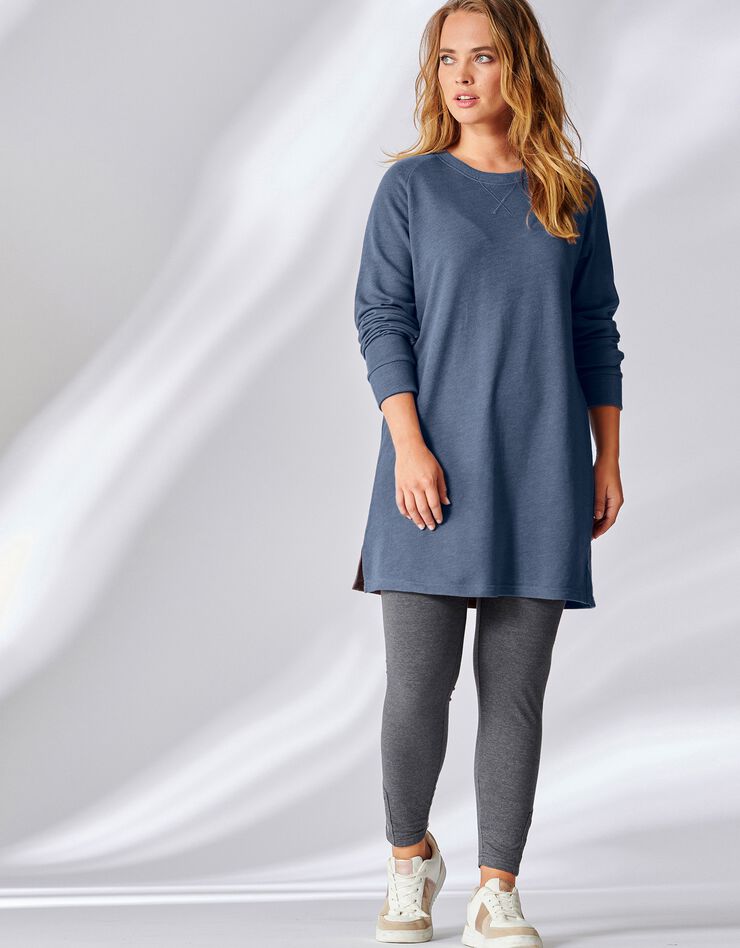 Sweat long molleton gratté (bleu) Sweat long molleton gratté (bleu)