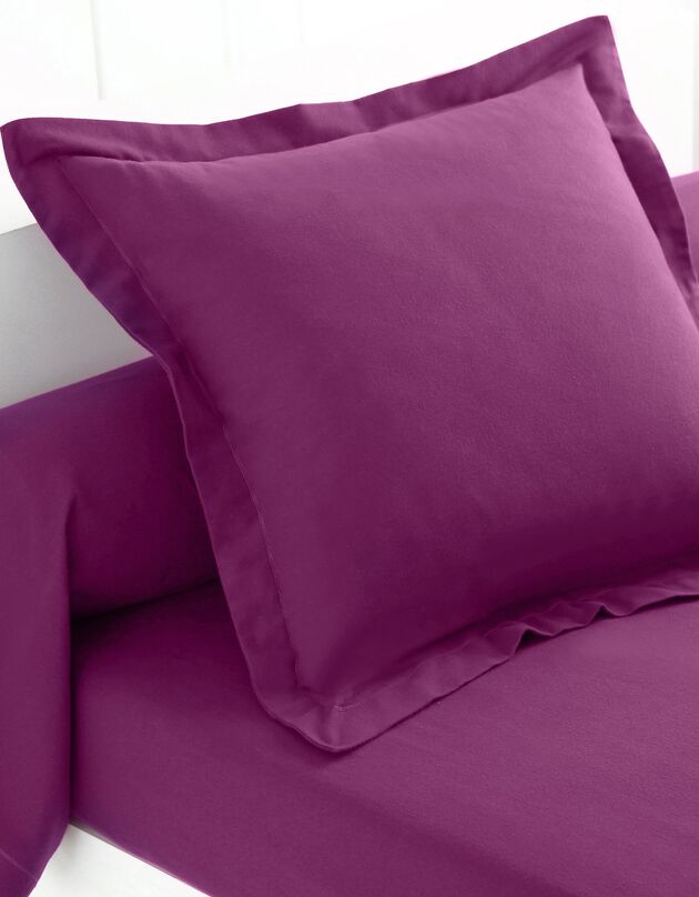 Linge de lit uni flanelle  (prune)