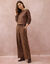 Pantalon fluide effet pont (chocolat)