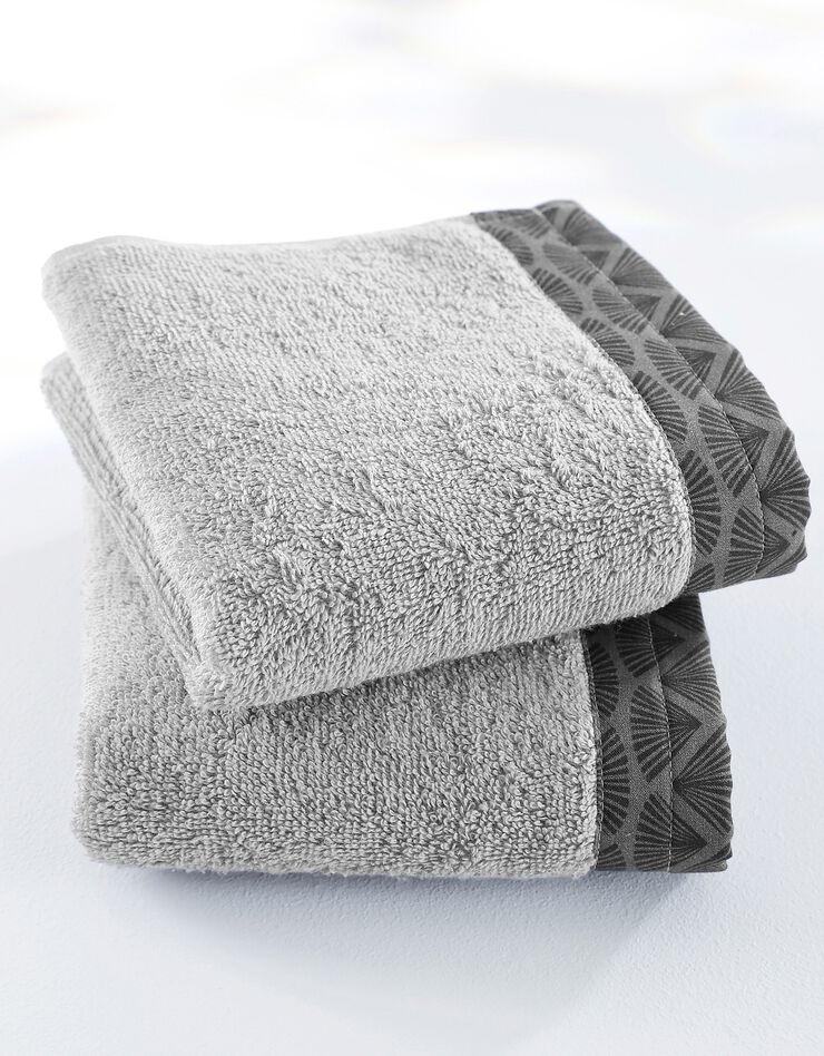 Éponge bouclette 420 g/m² liteau fantaisie (gris)