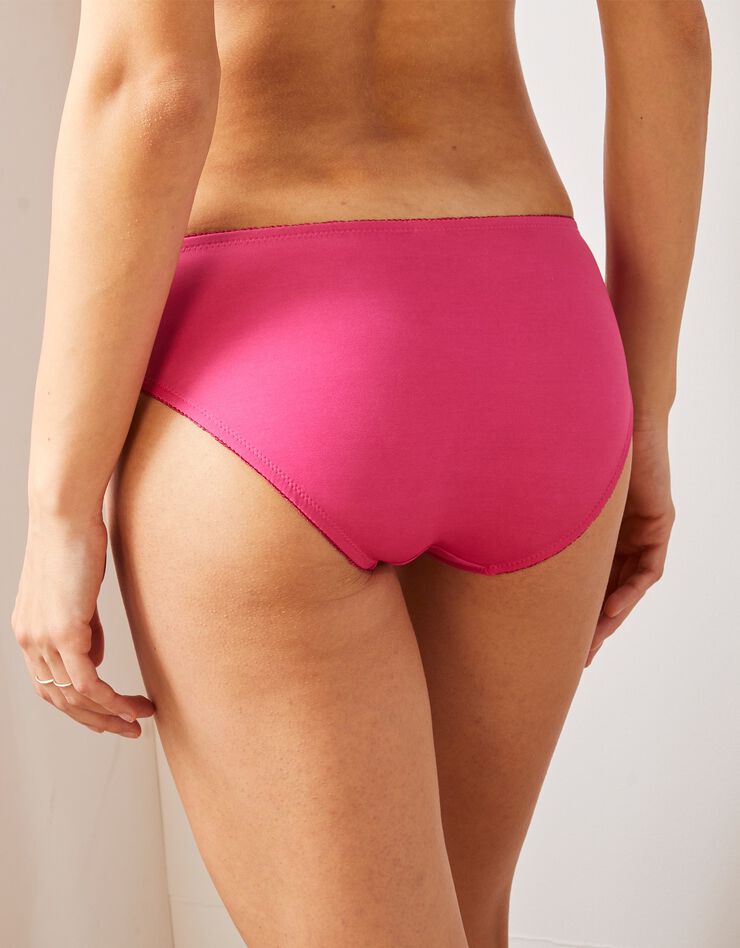 Culotte microfibre et dentelle Loro – lot de 2 (fuchsia) Culotte microfibre et dentelle Loro – lot de 2 (fuchsia)