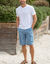 T-shirt uni col tunisien (blanc)
