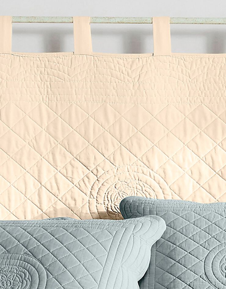 Tête de lit unie coton style boutis Cassandre (écru)