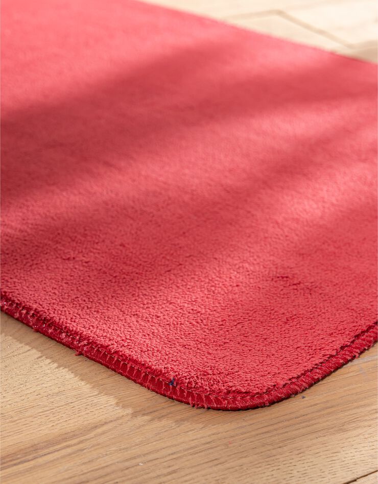 Tapis de cuisine microfibre absorbante unie (rouge)