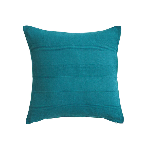 Housse coussin unie coton tissage artisanal - lot de 2 (bleu canard)