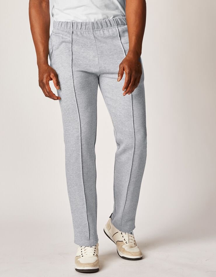 Pantalon loisirs molleton, bas droits (gris chiné) Pantalon loisirs molleton, bas droits (gris chiné)